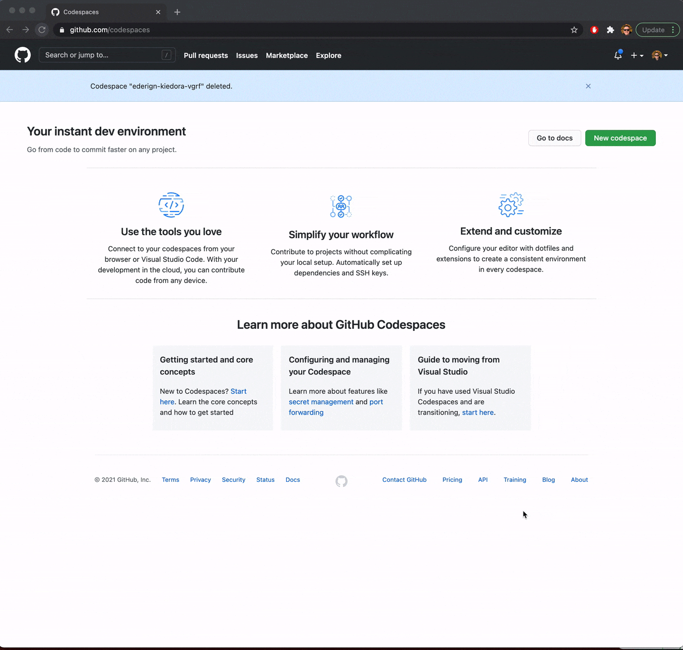 Create Codespaces Create Codespasces